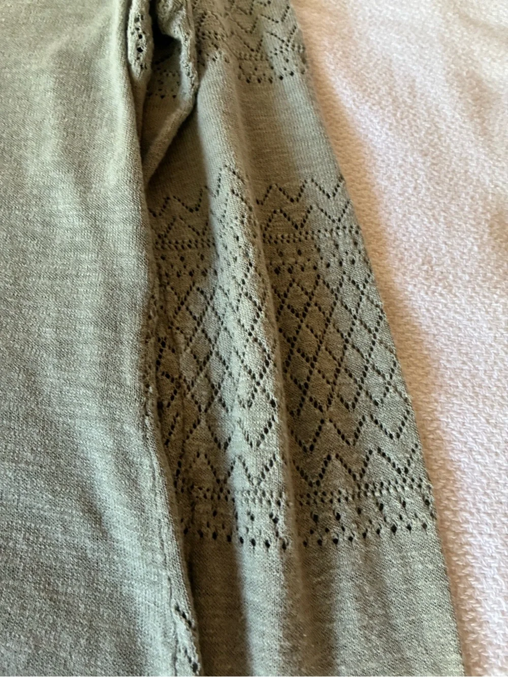 FRYE Olive Sage Openwork Knit Cardigan